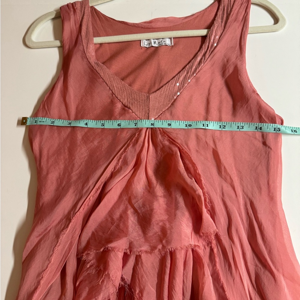 Gigi Moda-Cha-Cha sleeveless orange Gatsby dress with sequins.Made in Italy.M - Picture 8 of 12